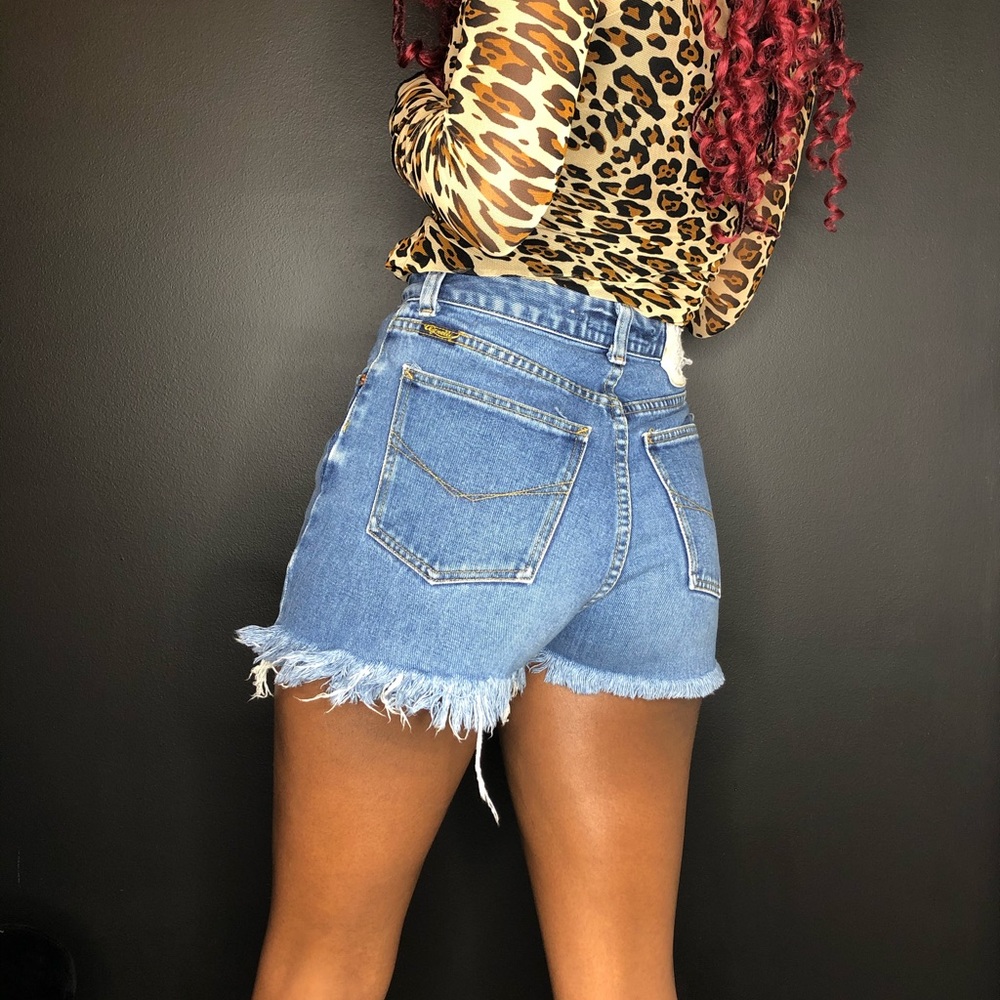 High waisted jean shorts